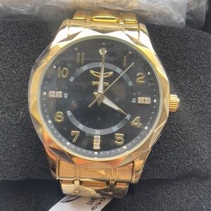 Gold and Black Invicta Men's Watch